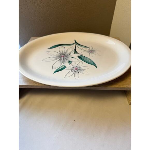 Homer Laughlin Debutante Bali Flower Oval Serving Platter - 1955 - Picture 4 of 6